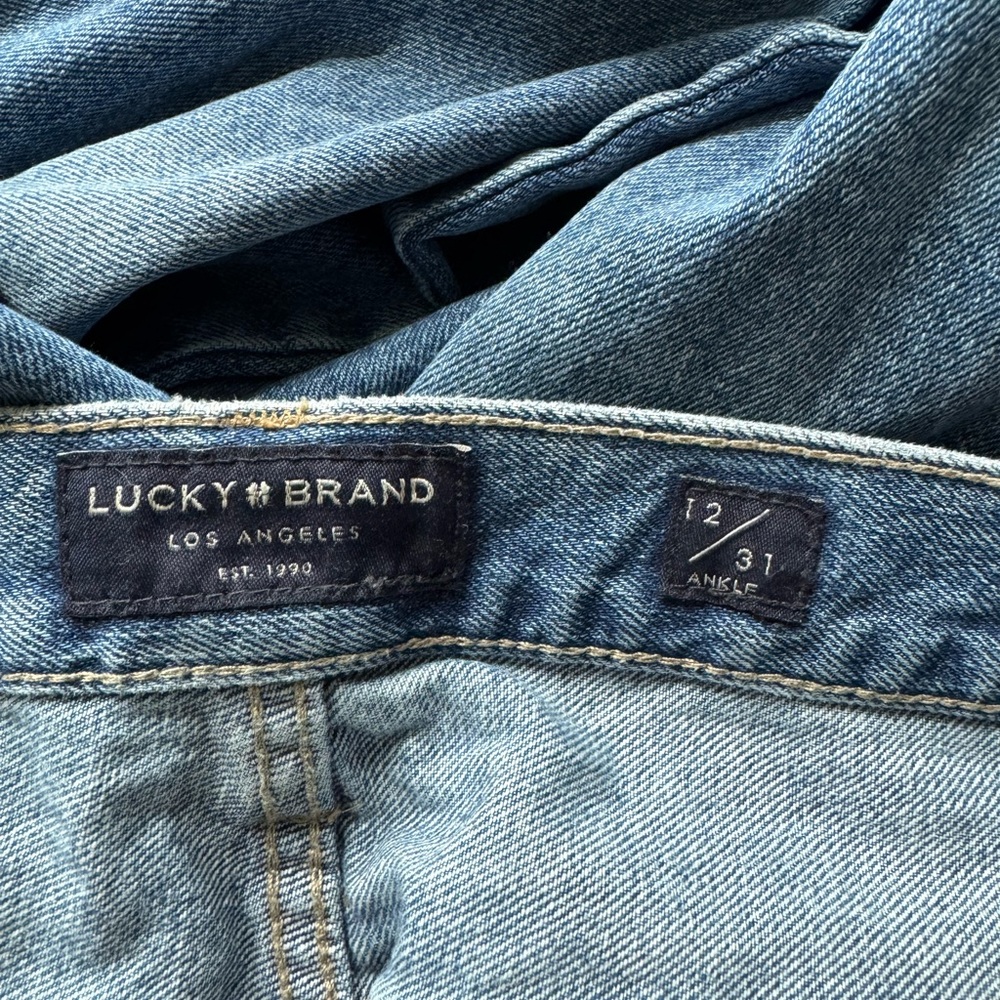 Lucky Brand Blue Ankle Jeans Raw Edge Size 12 - Picture 4 of 5